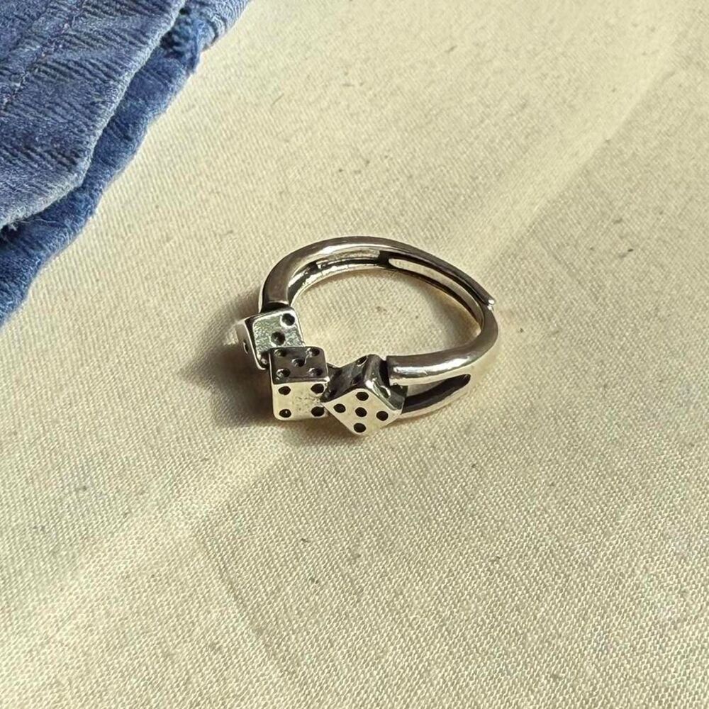 dice stack silver ring - Picture 2 of 8